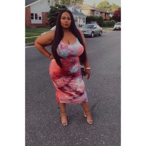 Tie dye midi dress